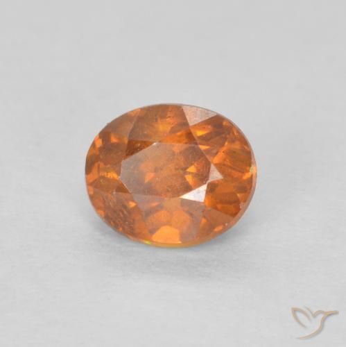 0.63 ct Orange Sphalerite Stone, Natural Sphalerite in Oval Facet Shape for Sale