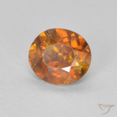 0.77 ct Orange Sphalerite Stone, Natural Sphalerite in Oval Facet Shape for Sale