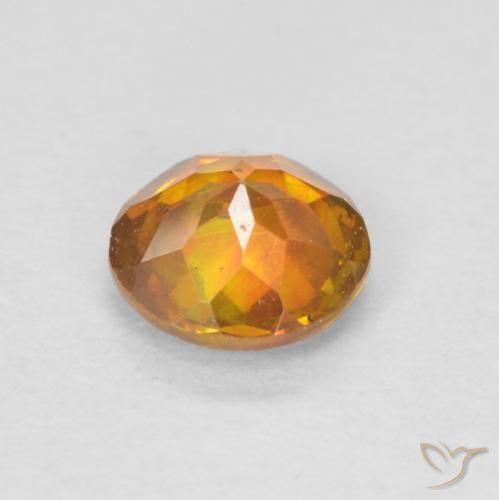 Sphalerite Gemstone in 5 mm (calibrated) Size for Sale, Sphalerite Stone in Medium Dark-Orange Color