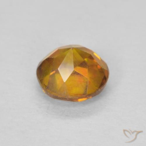 Sphalerite Gemstone in 4.3 mm Size for Sale, Sphalerite Stone in Apricot Orange Color