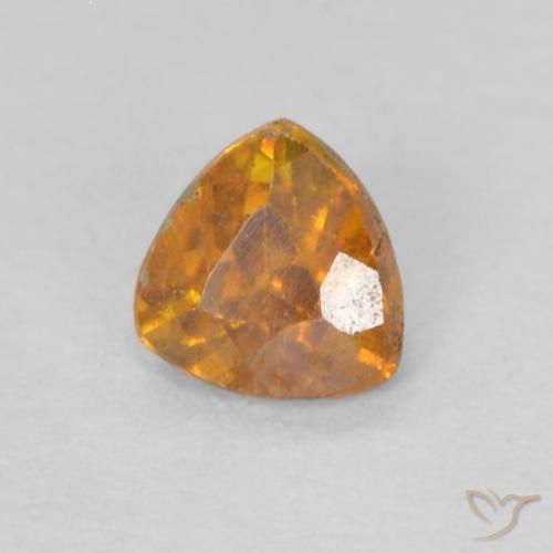 0.22 ct Golden Sphalerite Stone, Natural Sphalerite in Trillion Facet Shape for Sale