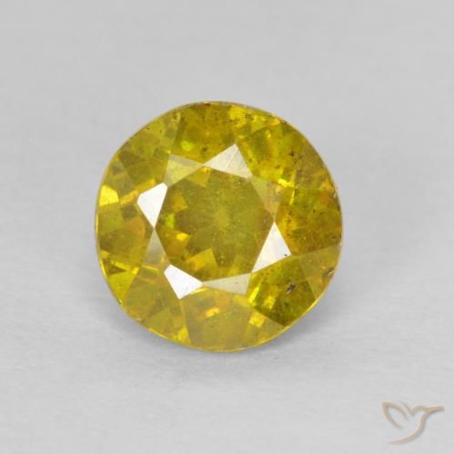 1,22 ct gelber Sphalerit, 6,2 mm Rundschliff aus Spanien, Photo A