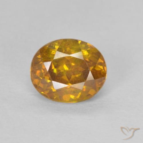0.96ct Natural Golden-Brown Sphalerite, Oval, SI-I1