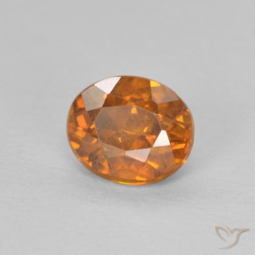 0.68 ct Orange Sphalerite Stone, Natural Sphalerite in Oval Facet Shape for Sale