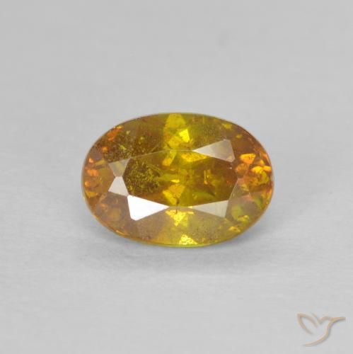 0.82ct Natural Medium Gold Sphalerite, Oval, SI-I1