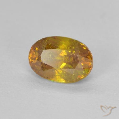 0.82 ct Golden Sphalerite Stone, Natural Sphalerite in Oval Facet Shape for Sale