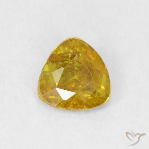 0.53ct Natural Medium Yellow Sphalerite, Trillion, SI-I1
