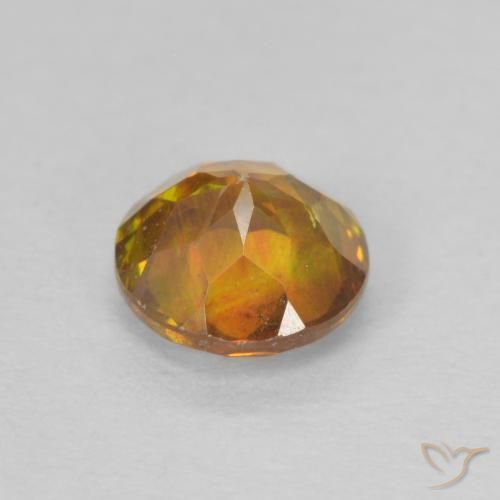 Sphalerite Gemstone in 5.3 mm Size for Sale, Sphalerite Stone in Medium Orange Color