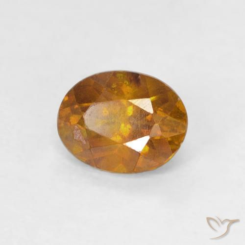 0.67 ct Golden Sphalerite Stone, Natural Sphalerite in Oval Facet Shape for Sale