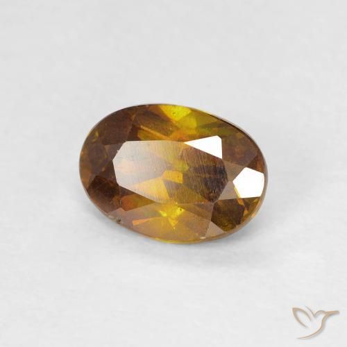 1.04 ct Golden Sphalerite Stone, Natural Sphalerite in Oval Facet Shape for Sale