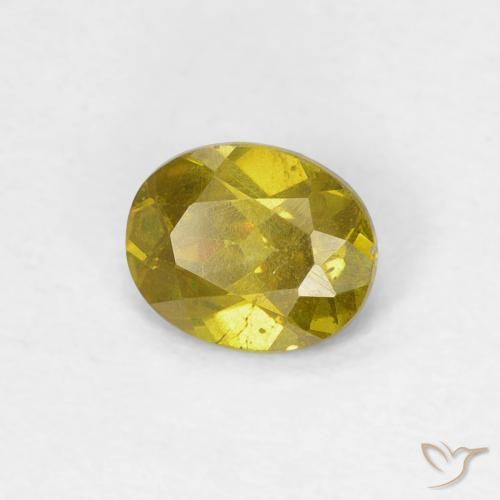 0.59 ct Golden Sphalerite Stone, Natural Sphalerite in Oval Facet Shape for Sale