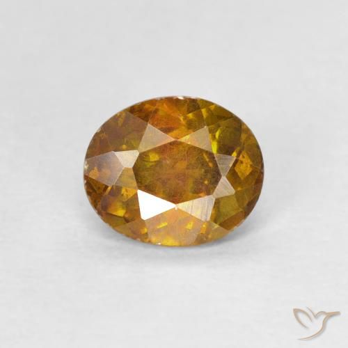 0.80ct Natural Brownish Golden Sphalerite, Oval, SI-I1