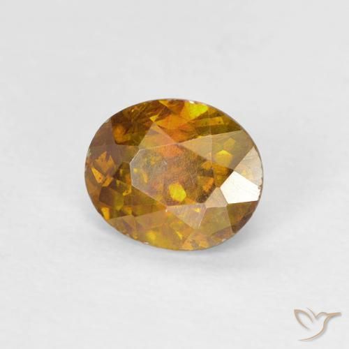 0.80 ct Golden Sphalerite Stone, Natural Sphalerite in Oval Facet Shape for Sale