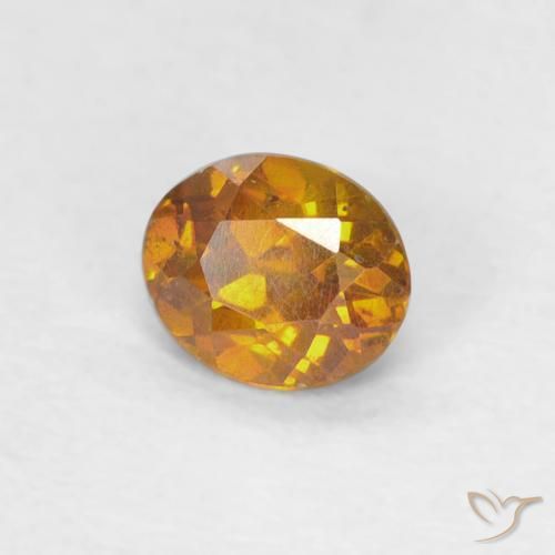 0.40 ct Golden Sphalerite Stone, Natural Sphalerite in Oval Facet Shape for Sale