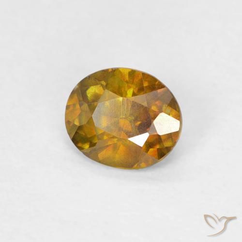 0.41 ct Golden Sphalerite Stone, Natural Sphalerite in Oval Facet Shape for Sale