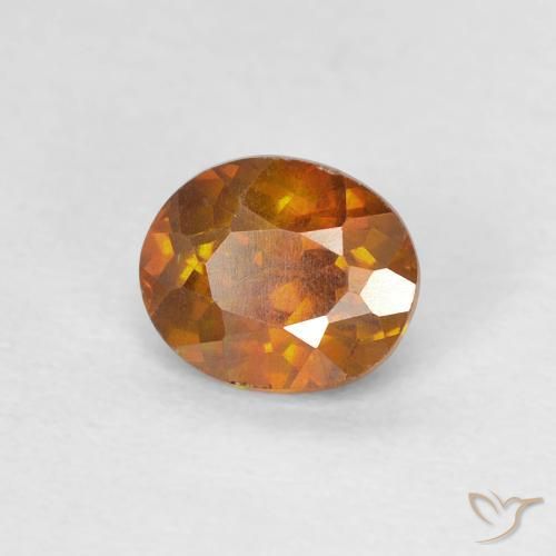 0.86 ct Orange Sphalerite Stone, Natural Sphalerite in Oval Facet Shape for Sale