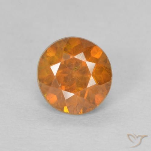 0.55ct Natural Bright Orange Sphalerite, Round, SI-I1