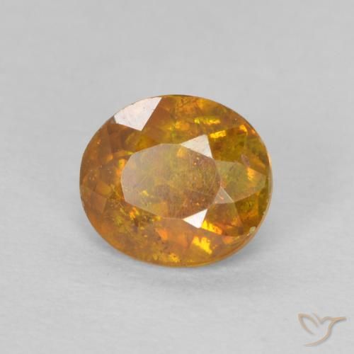 0.70 ct Golden Sphalerite Stone, Natural Sphalerite in Oval Facet Shape for Sale