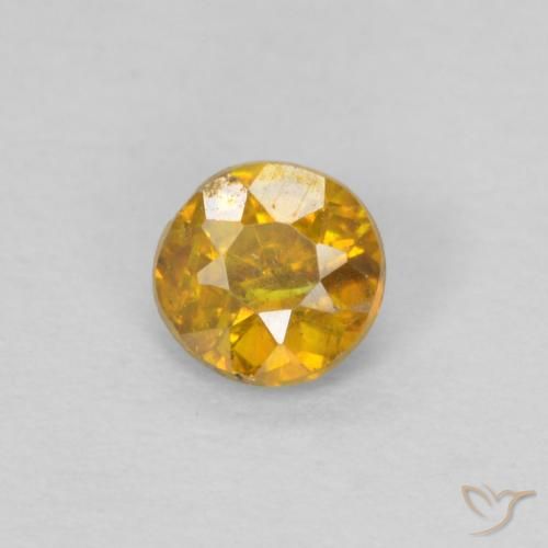0.28ct Natural Golden-Orange Sphalerite, Round, SI-I1