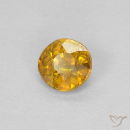 0.28 ct Golden Sphalerite Stone, Natural Sphalerite in Round Facet Shape for Sale