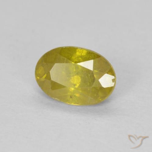 0.72 ct Yellow Sphalerite Stone, Natural Sphalerite in Oval Facet Shape for Sale