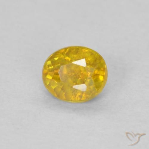 0.18 ct Yellow Sphalerite Stone, Natural Sphalerite in Oval Facet Shape for Sale