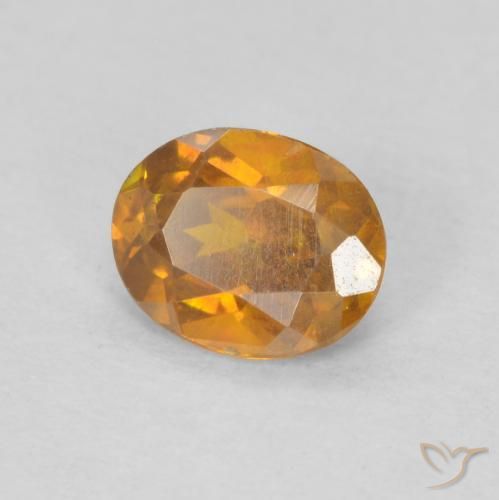 0.53 ct Orange Sphalerite Stone, Natural Sphalerite in Oval Facet Shape for Sale