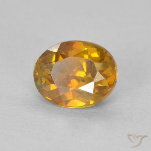 0.70 ct Orange Sphalerite Stone, Natural Sphalerite in Oval Facet Shape for Sale