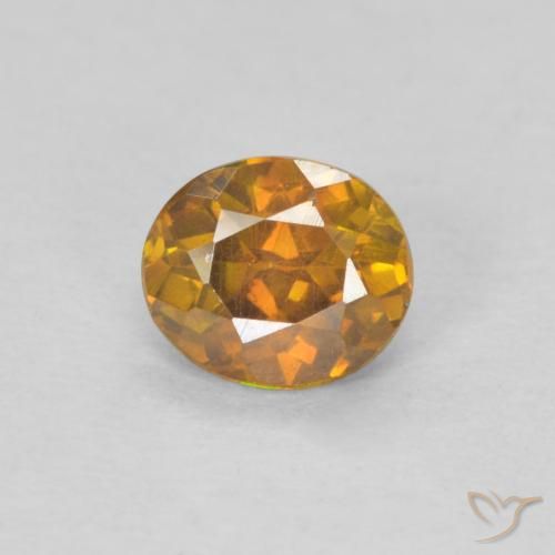 0.51 ct Orange Sphalerite Gemstone, Sphalerite Gem in Oval Facet Shape for Sale.