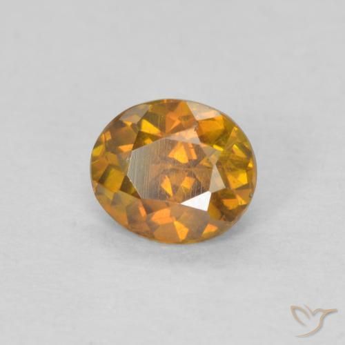 0.51 ct Orange Sphalerite Stone, Natural Sphalerite in Oval Facet Shape for Sale