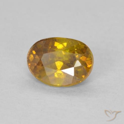 0.59 ct Orange Sphalerite Stone, Natural Sphalerite in Oval Facet Shape for Sale