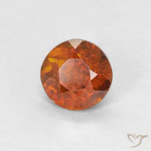 0.31 ct Orange Sphalerite Stone, Natural Sphalerite in Round Facet Shape for Sale