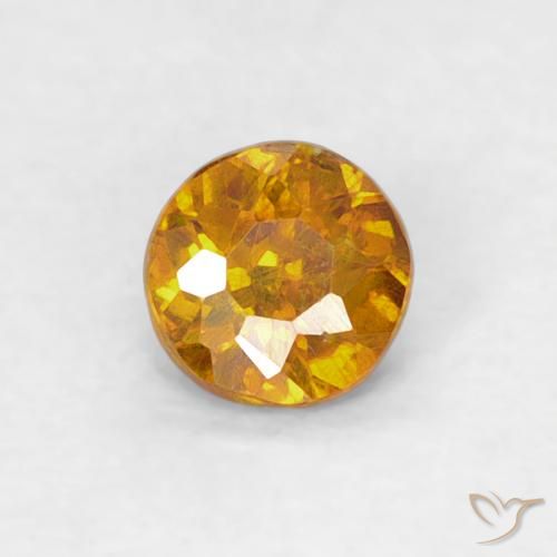 0.23ct Natural Golden-Brown Sphalerite, Round, SI-I1