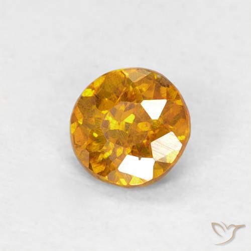0.23 ct Golden Sphalerite Stone, Natural Sphalerite in Round Facet Shape for Sale