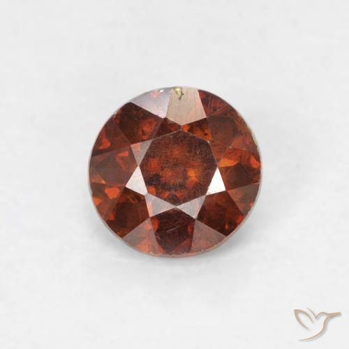 0.57ct Natural Dark Orange Sphalerite, Round, SI-I1