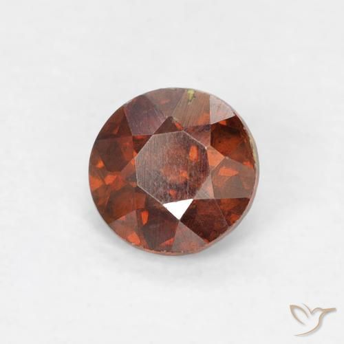 0.57 ct Orange Sphalerite Stone, Natural Sphalerite in Round Facet Shape for Sale