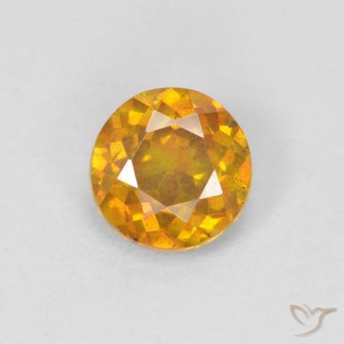 1 ct gelber Sphalerit, 5,9 mm Rundschliff aus Spanien, Photo A
