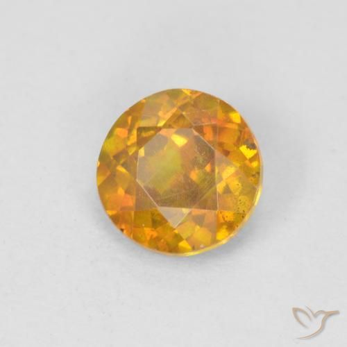 1.00 ct Golden Sphalerite Stone, Natural Sphalerite in Round Facet Shape for Sale