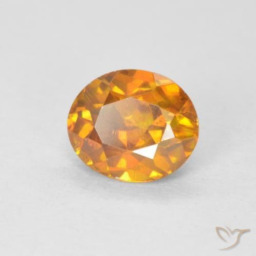 1.19 ct Orange Sphalerite Stone, Natural Sphalerite in Oval Facet Shape for Sale