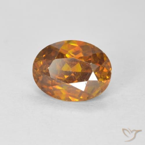 1.91 ct Orange Sphalerite Stone, Natural Sphalerite in Oval Facet Shape for Sale
