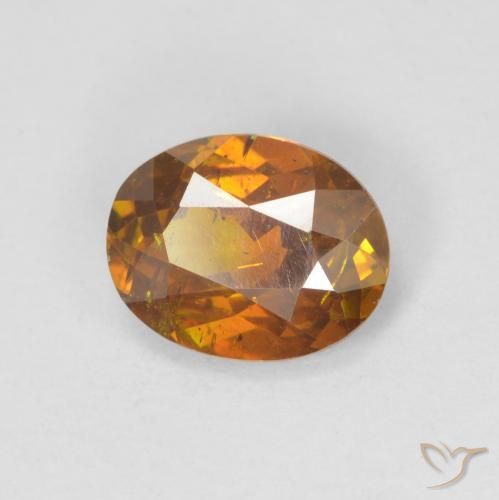 1.71 ct Orange Sphalerite Stone, Natural Sphalerite in Oval Facet Shape for Sale