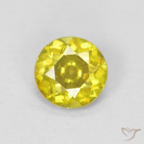0.47ct Natural Brownish Yellow Sphalerite, Round, SI-I1