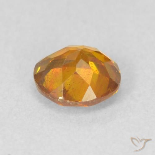 Sphalerite Gemstone in 5 mm (calibrated) Size for Sale, Sphalerite Stone in Apricot Orange Color