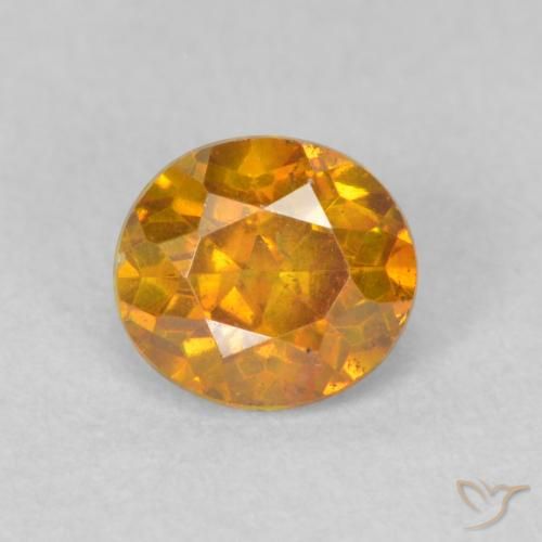 0.61ct Natural Apricot Orange Sphalerite, Round, VS-SI