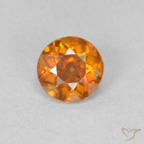 0.40ct Natural Orange Brown Sphalerite, Round, VS-SI