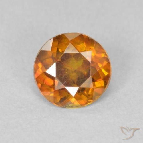 0.47ct Natural Orange Brown Sphalerite, Round, VS-SI