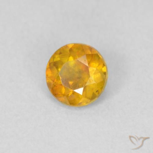 0.34 ct Golden Sphalerite Stone, Natural Sphalerite in Round Facet Shape for Sale