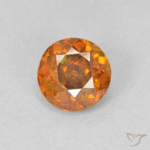 0.58ct Natural Orange Brown Sphalerite, Round, VS-SI