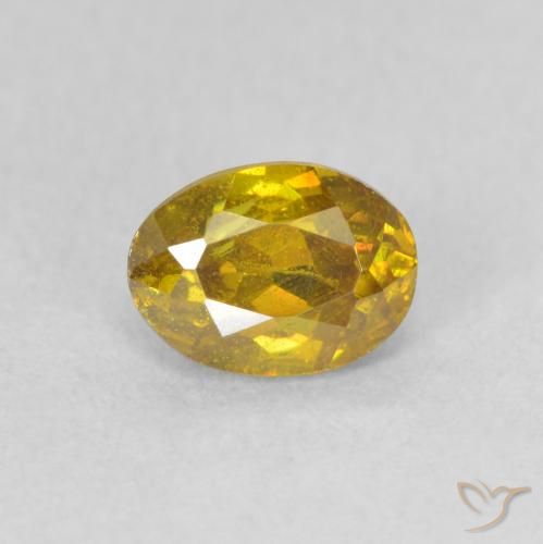 Желтый сфалерит 0,83 карат, овальная огранка 6,1 x 4,5 мм из Испании, Photo A