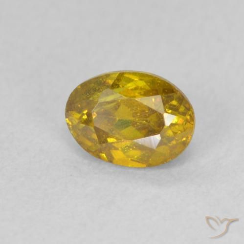 0.83 ct Golden Sphalerite Stone, Natural Sphalerite in Oval Facet Shape for Sale